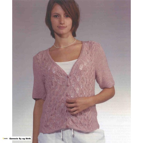 Cardigan med hulmnster og snoninger