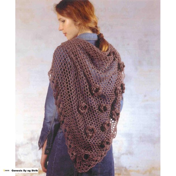 Hklet sjal med blomster