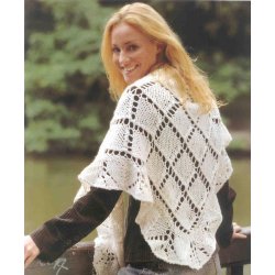 Strikket sjal med flser