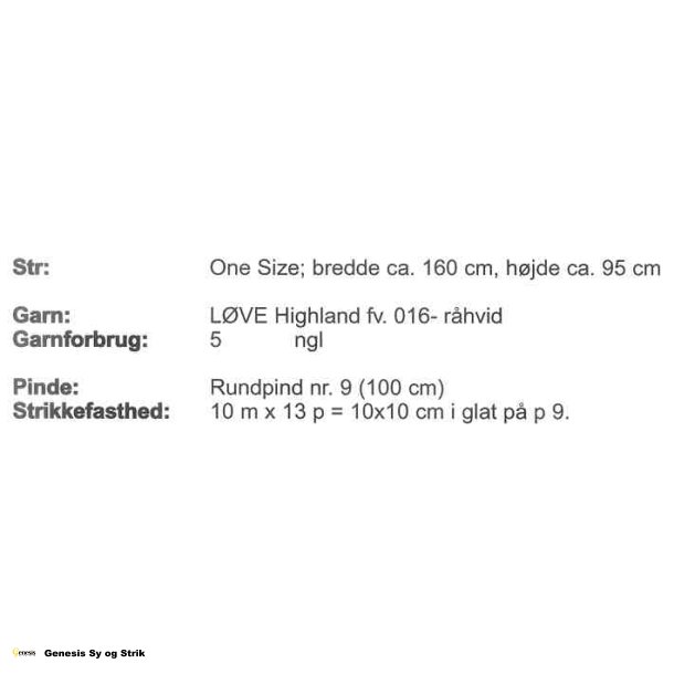 Strikket sjal med flser