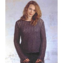 Mohairbluse med hulmnster