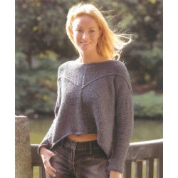 Strukturstrikket bluse med bue foran