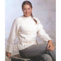 Raglansweater med aranmnstre