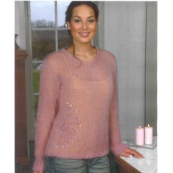 Bluse med perlebroderi