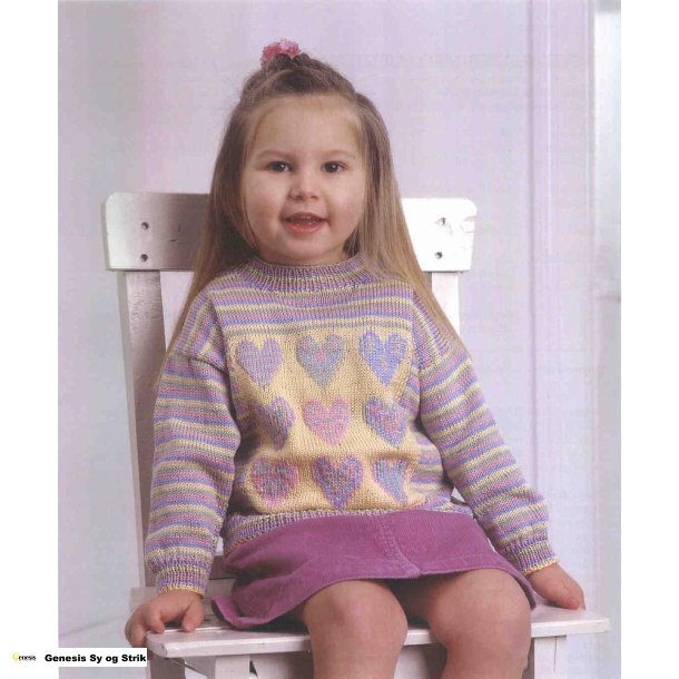 Pigesweater med hjerter