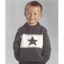 Sweater med stjerne p brystet