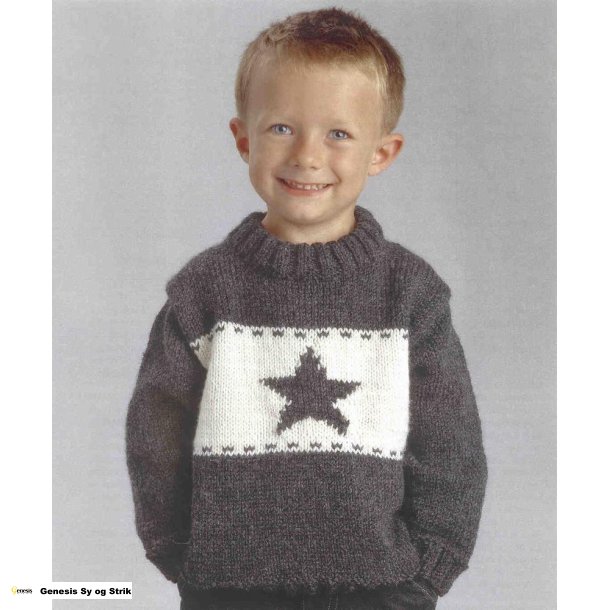 Sweater med stjerne p brystet