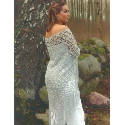 Hklet sjal med frynser