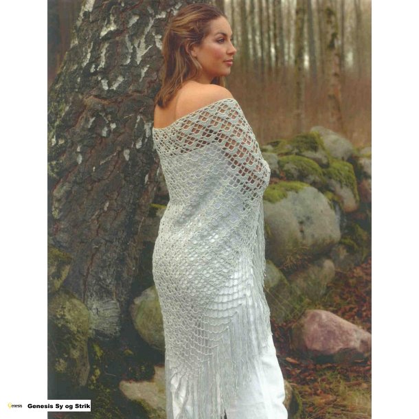 Hklet sjal med frynser