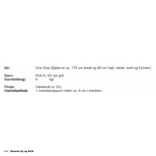 Hklet sjal med frynser