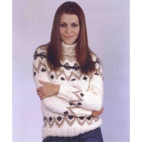 Sweater med rundt brestykke