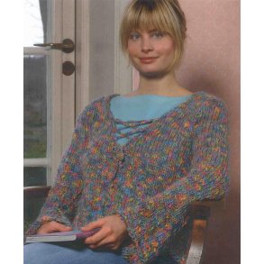 Bluse med dyb v- udskring og snre