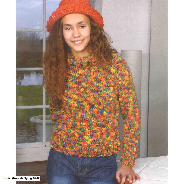 Teenagesweater med rullekrave