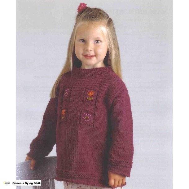 Bluse med blomsterbroderi