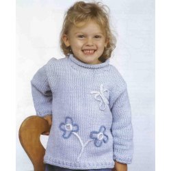 Bluse med sommerfugl og blomster