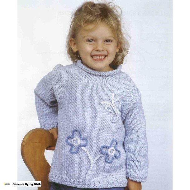 Bluse med sommerfugl og blomster