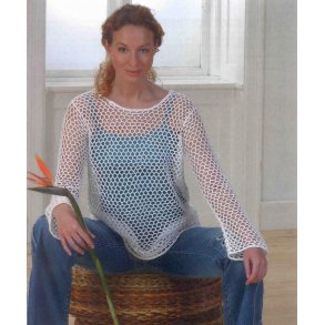 Hklet bluse med trompetrmer