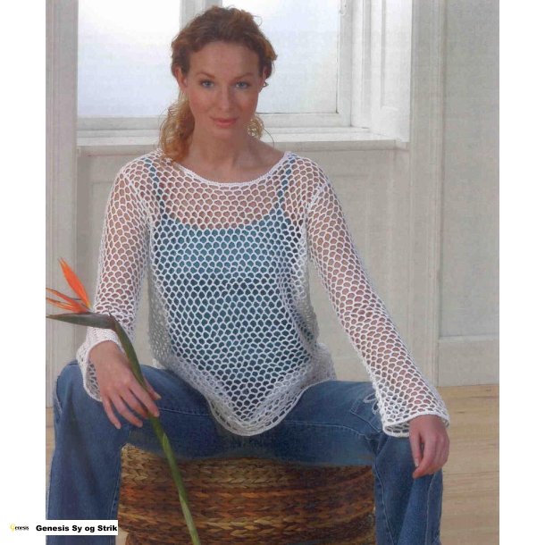 Hklet bluse med trompetrmer