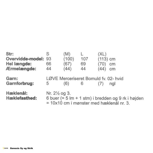 Hklet bluse med trompetrmer