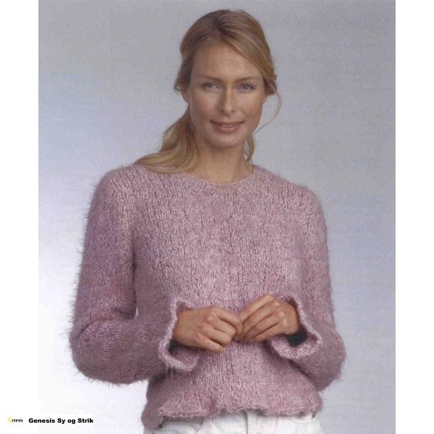 Bluse med flsekanter