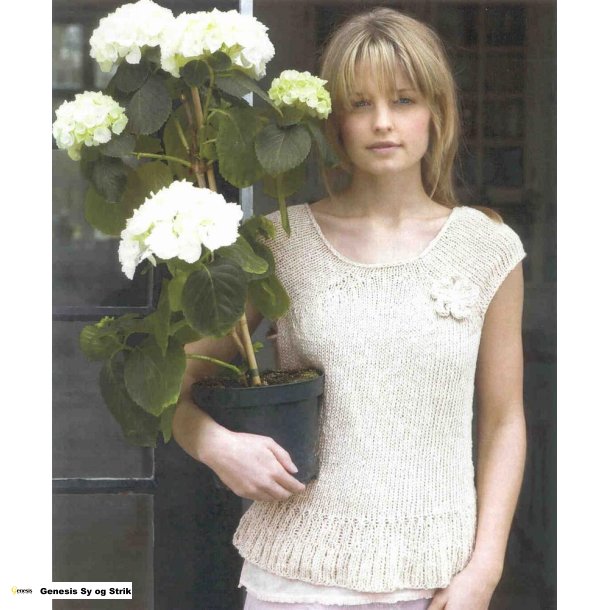 Top med flserib med eller uden rmer