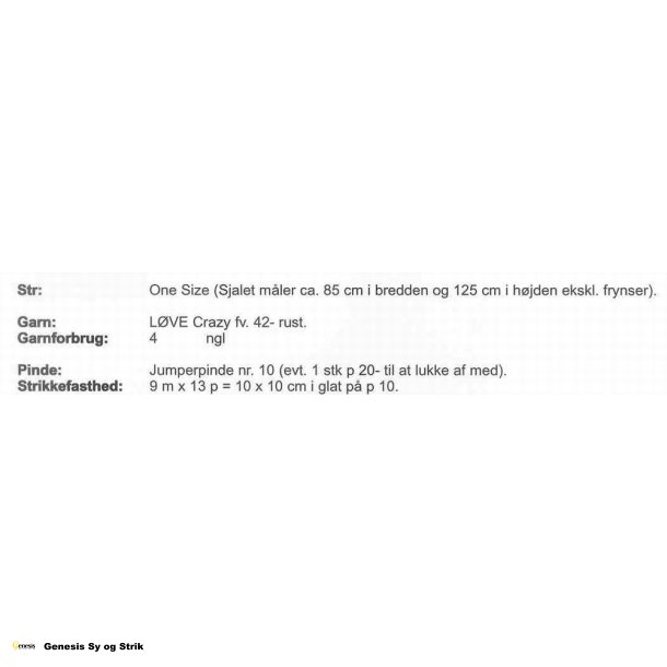 Sjal med lbemasker og frynser