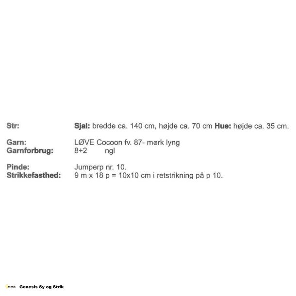 Retstrikket sjal og hue