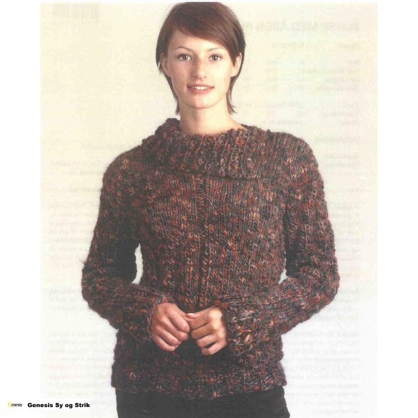 Bluse med ben rullekrave