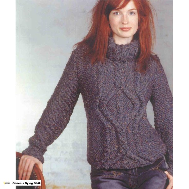 Sweater med fladedkkende snoninger