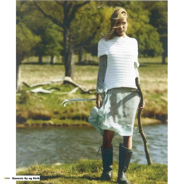 Top strikket p tvrs i rib