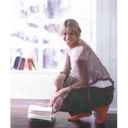 Hklet sjal med pyntekant