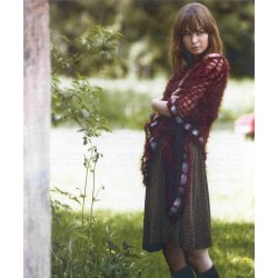 Hklet sjal med satinbnd