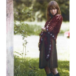 Hklet sjal med satinbnd