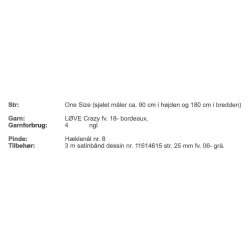 Hklet sjal med satinbnd