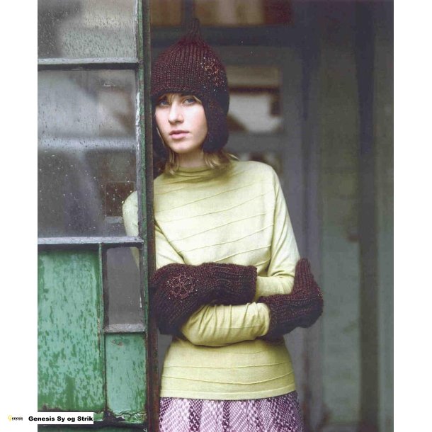 Hue og vanter med snefnug