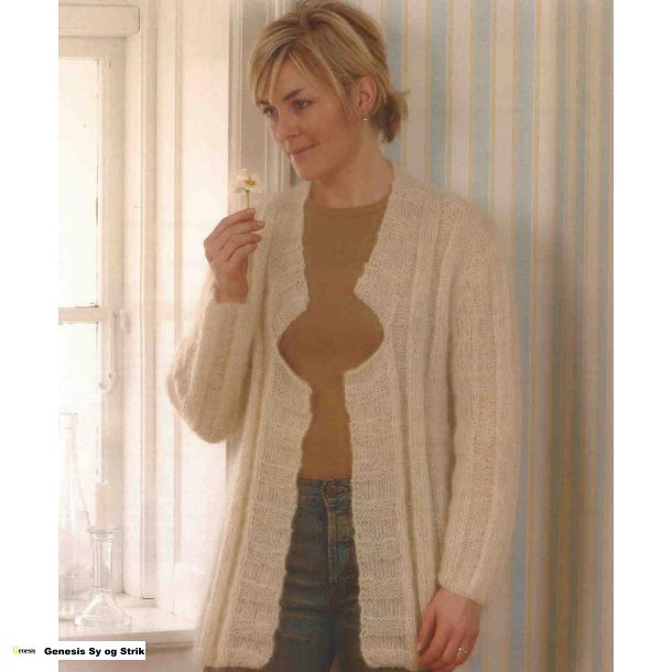 Ribstrikket mohairjakke