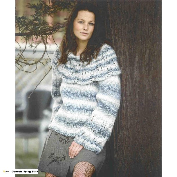 Bluse med stor krave