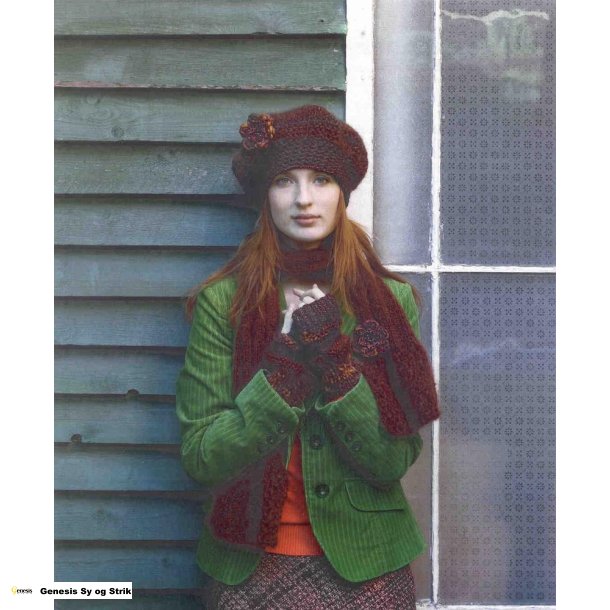 Baskerhue med hklet blomst