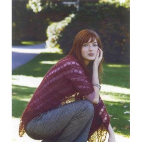 Sjal med hulmnster i dobbelt garn