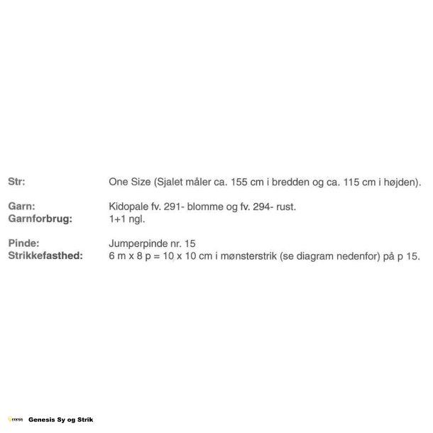 Sjal med hulmnster i dobbelt garn