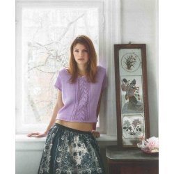 Kortrmet bluse med hulmnster