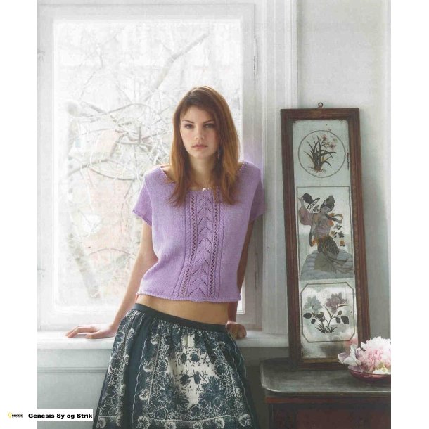 Kortrmet bluse med hulmnster