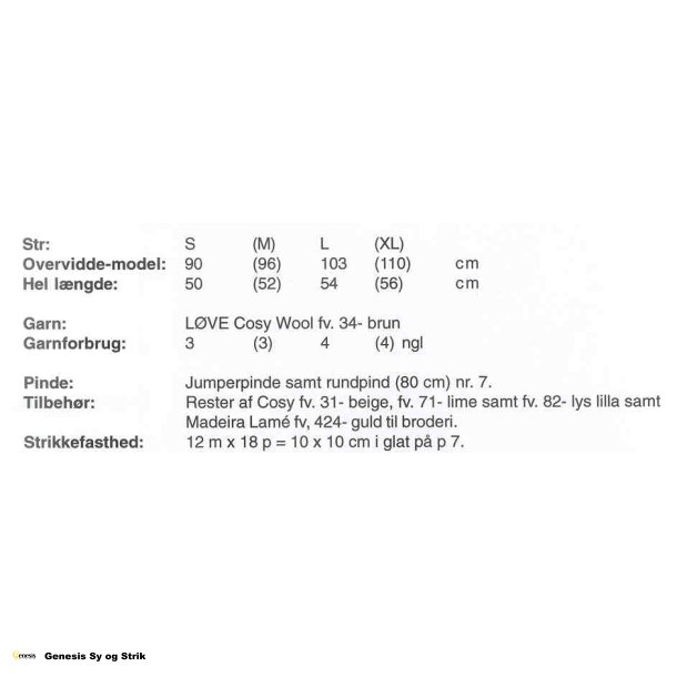 Glatstrikket ben vest med broderi