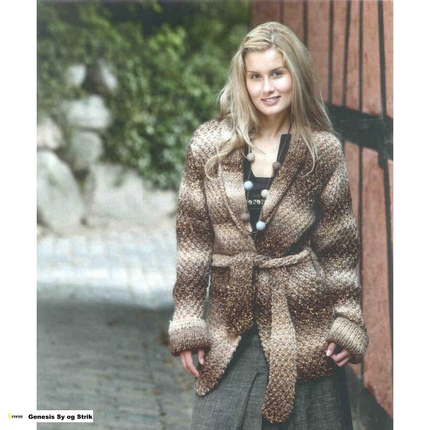 Perlestrikket trje med krave