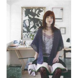 Perlestrikket sjal med hklet bort