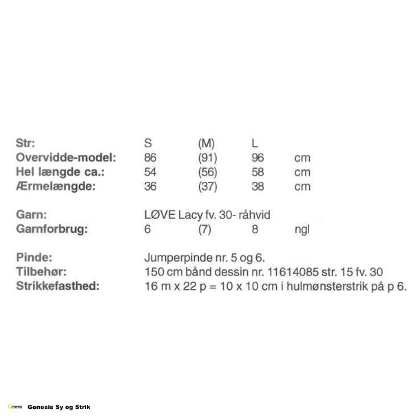 Raglanbluse med hulmnster og bnd