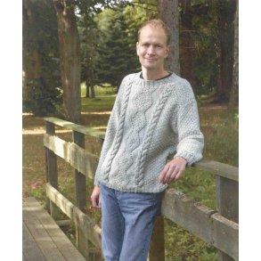 Herresweater med aranmnster