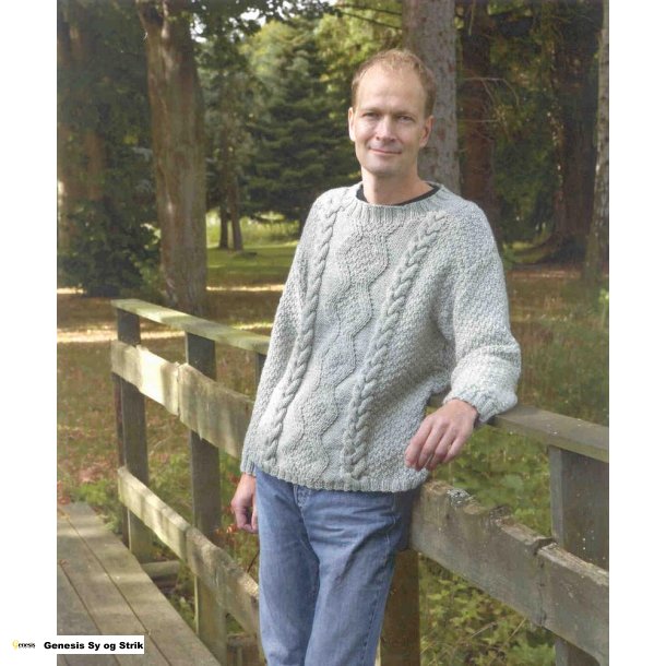 Herresweater med aranmnster