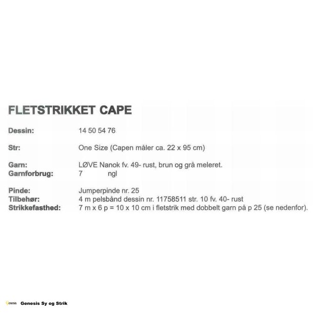 Fletstrikket cape/Takkede, retstrikkede pulsvarmer