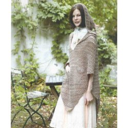 Hklet poncho med htte